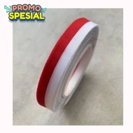 MERAH [1 Meter] Red and White Ribbon 1/ 2 Inch - Flag Ribbon 1.2cm 1.2 cm