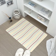Striped Plush Floor Mats Bedroom Bedside Non-slip Floor Mats Cloakroom Carpet Room Rental House Decorative Floor Mats