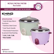 Khind Rice Cooker Periuk Nasi 电饭锅 1.0L / 1.8L / 2.8L ( RC710 / RC718 / RC728 )