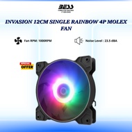 INVASION 12CM SINGLE RAINBOW 4P MOLEX FAN