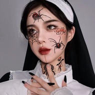 Halloween Spider Tattoo Sticker 3D Spider Web Temporary Fake Tattoo Party