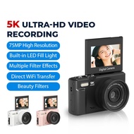 B.G.B 2025 New HD 5K Digital Camera 75MP CCD 180°Flip Screen 18X Auto Zoom Portable Selfile Camera S