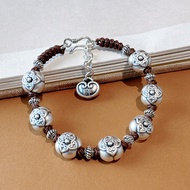 99 Pure Silver Handmade Bracelet Chinese Style Good Luck Wishing Womens Fashion Jewelry Advanced Gif