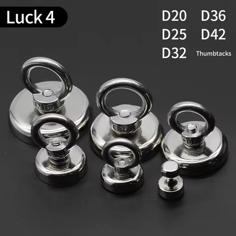 N52 Super Strong Neodymium Fishing Magnet Hook Heavy Duty Rare Earth Magnet with Countersunk Hole Ey