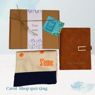 Book gift set - laser engraved S'eme Premium Fabric Bag - birthday and colleague gifts - welcome kit