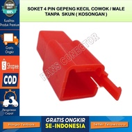 MERAH RED MALE 4 PIN SOCKET RED 4 PIN CABLE SOCKET 4 PIN SOCKET Small 4 Pin Flat Cable Socket