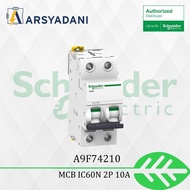 SCHNEIDER - A9F74210 - MCB ACTI9 IC60N 2P 10A 6KA Original AND TRUSTED