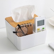 New Natural Bamboo Wooden Tissue Box White Napkin Storage Box Office Living Room Bekas Tisu