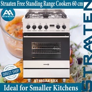 Straaten 60cm Free Standing Cooker ST660A4-6BX 4-Burner Electric Multi-Function Oven Stainless Steel