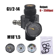 Air Tank Cylinder Regulator Valve, Output Pressure Adjustable, 0 to 2500psi, Threads, M18 * 1.5, 40M