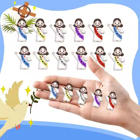50Pcs Little Jesus Figures Jesus Loves You Mini Jesus Figures Favors Hide Egg School Religious Easte