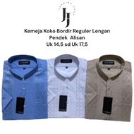 BAJU KEMEJA KOKO BORDIR LENGAN PENDEK REGULER ALISAN MOTIF CAMPUR