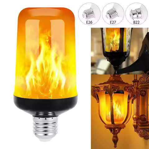 LED E27 Flame Bulb Fire E14 lamp Corn Bulb Flickering LED Light Dynamic Flame Effect 5W 9W110V-220v 