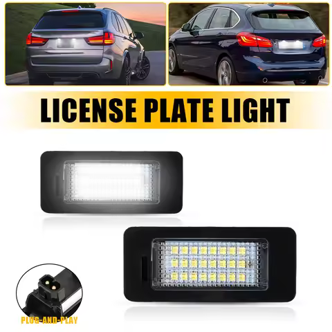 2Pcs Car Rear LED License Plate Light White For BMW 1 3 5 X Series E82 E90 E93 E39 E60 E70 Number Pl