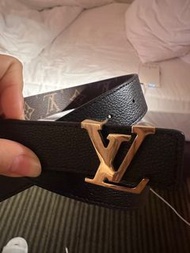 全新Lv 雙面 老花拼黑色 皮帶 Belt 85/34