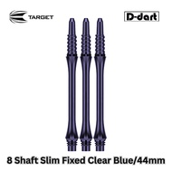 TARGET 8 SHAFTS DARTS FLIGHT - Clear Blue Slim Fixed (44mm) Shaft Dart Flights 3Pcs/Pack