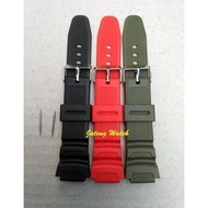 MERAH DR362 - Strap Casio AE1000 AE-1000 AE 1000 W Plain Red Rubber Strap PAS2019