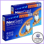 BUY ONE GET ONE FREE!! Nexgard Spectra for Very Small Dogs 2 to 3.5 Kg (Orange) 3 Chews[Expiry Aug-25]