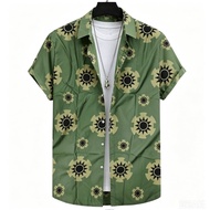 678MALL Hawaiian Polo Shirt Print Floral Cos one Piece Casual short Sleeve 216