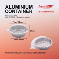 [3379-P] STAR PRODUCTS 235ML ROUND ALUMINIUM TRAY WITH LID 3379-P MULTIPURPOSE [10 PCS/PACKET]