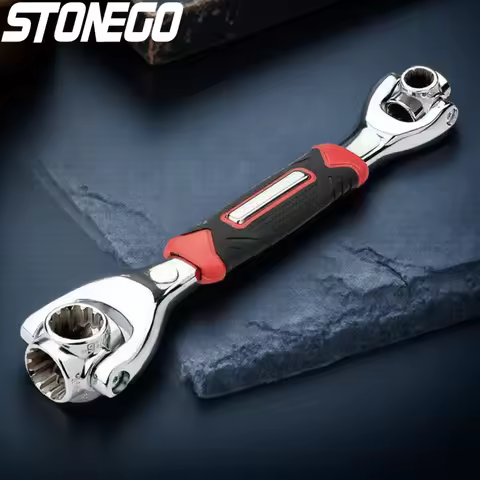 52 in 1 Multi Functional Socket Wrench Set Rotating Bone Design Non Slip Handle 8 19mm Universal Rep