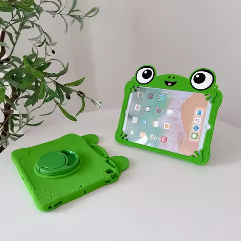 For IPad A16 Air 2 3 4 5 6 10.9 Mini 6 7 Pro 11 9 8 7th Generation Tablet Case 3D Cartoon Frog Brack