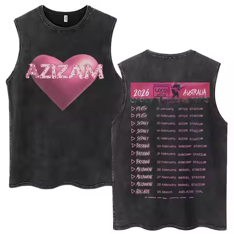 Vintage Washed Ed Sheeran Loop Tour Australia 2026 Tour Azizam Tank Tops Men Women Trendy Sleeveless