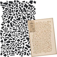 Reusable Plastic Wall Stencil // 25.5" x 37.4" // Wood – Timber Terrazzo // Art Craft Mylar Template