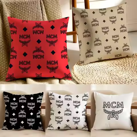 German Fashion Brand M-MCM Cushion Cover Pillowcase Anti-dustmite living Room Sofa Decor Cushion Roo