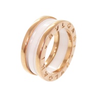 BVLGARIB-ZERO1 戒指，18K 金，750K 白色陶瓷，#49 玫瑰金，0039，成色極佳 [二手]