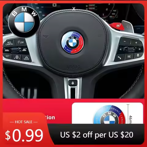Interior Mouldings Hot 2025 1Pcs 45mm Car Steering Wheel Badge Emblem Sticker Auto-Styling For BMW E