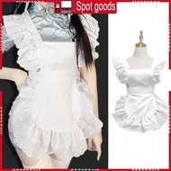 XI Maid Costume Apron Ruffled Waist Apron for Women Halloween Cosplay Adjustable Kitchen Cooking Apr