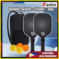 ❈ ◲ ☪ Carbon fiber Pickleball Rackets Set Pickleball Paddle Set of 2 Rackets and 4 Pickleballs Ball