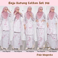 Baju Kurung Dhia Cotton Set 946 (Pale Magenta)