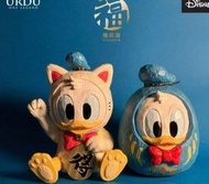 (全新1套2件$2000) URDU 福部屋 Disney 迪士尼 Donald Duck 唐老鴨 招財貓 招財鴨 達摩 公仔 Figure 硬膠 仿木
