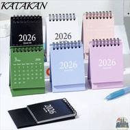 KATAKAN 2026 Calendar, Mini Morandi Desk Calendar, Simple Portable Plan Book Desktop Ornament