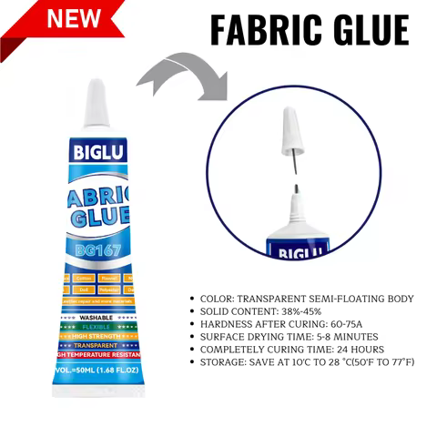 BIGLU Fabric Glue 50ml Leather Glue Adhesive Quick Dry Fabric Patching Glue Versatile Waterproof Fab