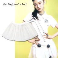 [NEW JEANS Danielle pick] Mesh wrap women white, black, pink skirt(Korean Idol Picks Wear Korean Ido