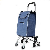 Shopping Trolleys 8-wheel multi-function shopping cart, aluminum alloy folding cart, portable shopping cart, multi-function luggage cart with wheels, portable shopping cart (Blue) Warm as ever