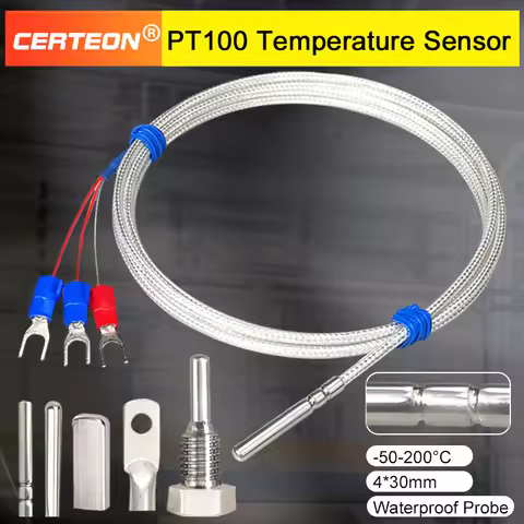 PT100 Temperature Sensor RTD Temperature Probe Platinum Resistance Thermometer PT100 RTD Sensor Indu