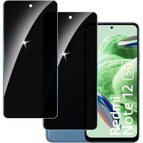 2Pcs Screen Protector 9H For Xiaomi Redmi Note 12 4G/Note 12 5G Privacy Tempered Glass