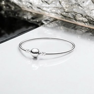 Bangle Bracelet - Silver ball clasp Bracelet - Plain Women's Bangle Bracelet