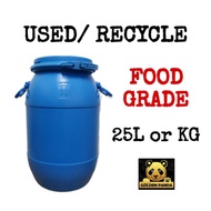 [SECOND HAND] HDPE Empty Drum Food Grade 25L/KG/ Bekas Air/ Tong Air