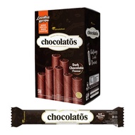 Chocolatos Dark Wafer Stick Roll 1 Dus / Karton Isi 8 Box Rasa Coklat Cokelat Chocolate