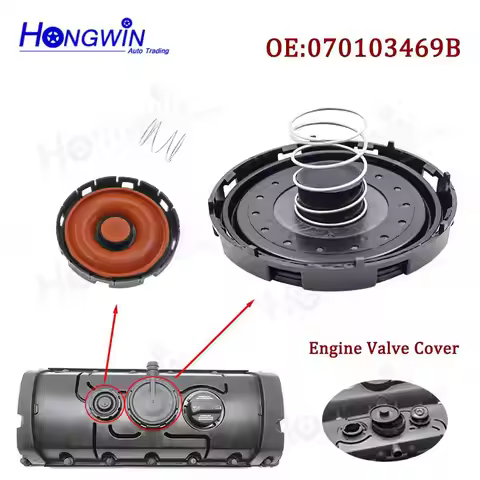 VAG 2.5 TDI PCV Valve Cover Kit For VW Touareg Transporter 06-10 Campmob 04-10 070103469B 070103503E