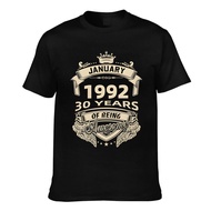Newest Fashion Born In 1992 30 Years Of Being Awesome January Mans Short Sleeve Cotton Tee
