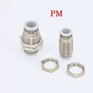 AIRTAC PM PLM  PZ SERIES (BLACK COLOUR) PNEUMATIC ONE-TOUCH FITTING PUSH IN BULKHEAD UNION CONNECTOR