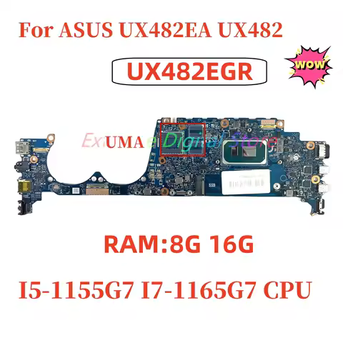 UX482EGR For ASUS ZenBook UX482EA UX482 laptop motherboard, with i5 i7-11th CPU RAM-8G/16G 100% test