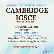 3/5 YEARS VARIANT (IGCSE Past Exam Papers (2020,2021,2022, 2023, 2024) Feb/Mac, May/June & Oct/Nov |