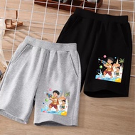 F1412b Children's Sports Shorts With Pockets Long Waist Stretchy Comfortable To Wear For Both Boys A